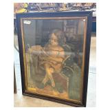 Antique Print of Girl In Chair