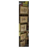 5 Dutch Colonial Prints in Gilt Frame