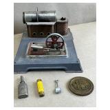 Antique Steam Engine Toy, Oilers, etc.