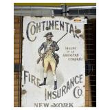 Continental Fire Insurance Co Iron Enameled Sign