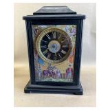 Victorian Mantle Clock w/ Hand Painted Sevres Tile
