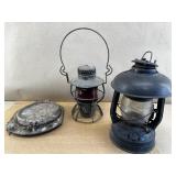 2 Antique Lanterns & A Porthole