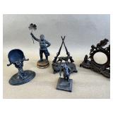 5 Antique Metal Figural Watch Holders