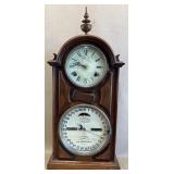 Ithaca Clock Co. Double Dial Calendar Clock
