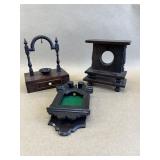 3 Carved Wooden Watch Holders