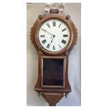 American Drop Dial Wall Clock w/ Carved Case