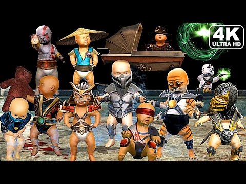 Mortal Kombat ALL Babalities Babality Baby Kratos 4K 60FPS