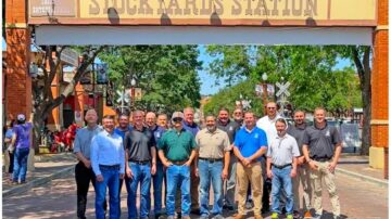 Attendees at GEAPS International Board of Directors meeting posed for a photo in the historic stockyards of Fort Worth, TX during a recent meeting. Photos by Jack Crone, Christie’s Photographic Solutions.