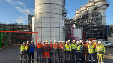 ArcelorMittal’s Steelanol team celebrate the first production of ethanol in Gent, Belgium. Photo courtesy of ArcelorMittal.