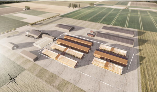 This photorealistic rendering showcases the scope of the construction project on what will be KWS Seeds’ most advanced greenhouse research facility for sugarbeets in North America. The project will expand the KWS Seeds breeding research station in Kimberly, Idaho, adding two greenhouse facilities and innovative vernalization chambers.