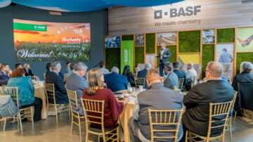 Paul Rea, Senior Vice President of BASF Agricultural Solutions North America, welcomes more than 60 attendees to the Biofuels Summit at the BASF Center for Sustainable Agriculture. (BASF)