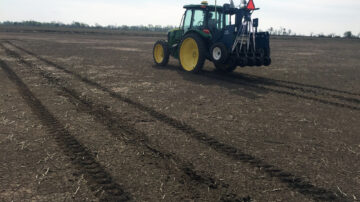 WITH A QUICKNESS — Row crop planting in Arkansas is racing ahead at a rate not seen in the last five years, with more than 83 percent of rice acres already planted — nearly double the five-year average for this point in the season. (Division of Agriculture photo)