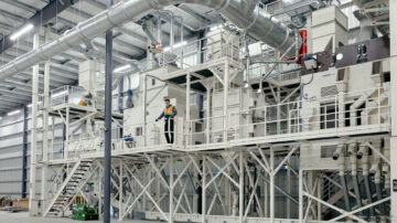 High-capacity seed cleaning at BrettYoung's new NorthCore facility. (BrettYoung photos)
