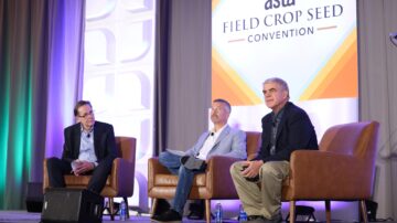 Dan Basse with farmers Jeff Mortenson and Randy Madden. (ASTA photos)