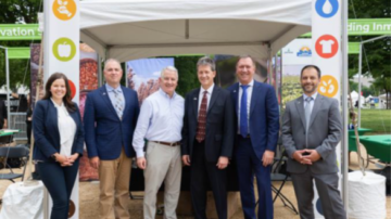 From left to right, Clarissa Cauthorn, Jim Herr, Andy Lavigne, Scott Beck, Jim Zimmer, and Tom Foreman.