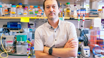 Dave Savage in his lab at the IGI building at UC Berkeley.