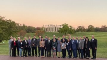 Delegation members of the 33rd Tri-National Agricultural Accord gather at the U.S. Arboretum.