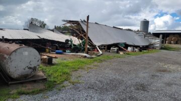 Damage to a farm in Smyth County, which was one of the Southwest Virginia counties most heavily impacted by Hurricane Helene. (Photo by Andrew Overbay, Virginia Cooperative Extension agent for Smyth County)