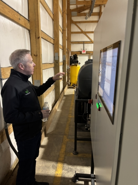 Jason Wargent explains the touchscreen control system. (Chris Lusvardi photos)