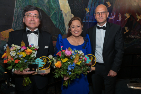 Hiroshi Sakata and Mary Ann Sayoc with Marco  van Leeuwen.