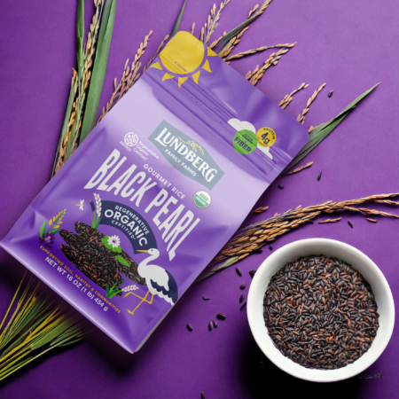 Lundberg’s new variety of Regenerative Organic Certified® Black Pearl Rice — which took 12 years to develop— is a natural source of antioxidants and has a 25% higher crop yield.