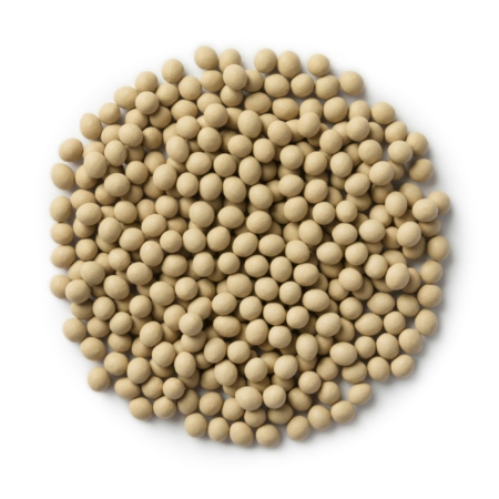 Microplastic-free pelleted lettuce seed.