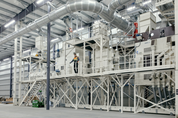 High-capacity seed cleaning at BrettYoung's new NorthCore facility. (BrettYoung photos)