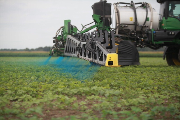 The University of Arkansas System Division of Agriculture conducted a three-year field trial of John Deere's See & Spray™ technology in soybeans. (U of A System Division of Agriculture photo)