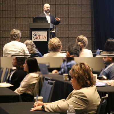 (Top) Jarred Oxford, Ph.D., shares insights on optimizing energy and amino acids to better align nutrition with performance goals at AFIA’s Nutrition Program.


(Bottom) Participants taking notes during AFIA’s Nutrition Program.

Image courtesy of IPPE.
