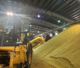 Traditional DDGS storage at an ethanol plant. Increasing E15 blending will result in greater quantities of DDGS production. 
What are SAF coproducts going to be?