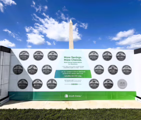 Growth Energy's "Keep the Change with E15" installation on the National Mall. Photo credit: Growth Energy.