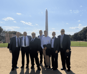 From left to right: Jim Meyer (Richardson International), Glenn Glenalick (ADM Milling and Baking Solutions), Henry Siemer (Siemer Milling), Kyle Hackbarth (SEMO Milling), Patrick Doyle (King Milling Company), Robert Harper (Hopkinsville Milling Company), and Monte White (REPCO).  Photo credit: North American Millers' Association.