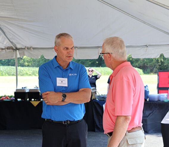ICIA CEO Craig Nelson (left) at the association’s 125-year celebration. Image courtesy of ICIA.