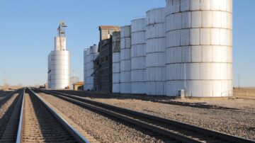 Berea, NE was founded in 1889 when the Chicago, Burlington & Quincy rail line came through. A wood crib elevator was built along the tracks in 1922. 
Photo by Bruce Selyem.