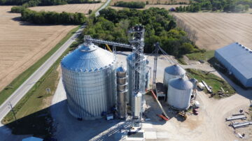 The high-efficiency grain system, designed to handle wet or dry grain, was ready in time for harvest.