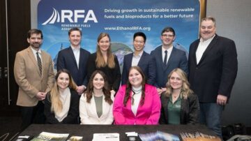 Last year's scholarship recipients visit with RFA and RFF leadership at the 2025 National Ethanol Conference in Nashville. Photo credit: Renewable Fuels Association.