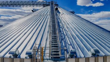 The expansion added a Chief Agri bin with more than 800,000 bushels of capacity at Peetz Farmers Co-op’s Peetz, Colo., location. Photo credit: Peetz Farmers Co-op.