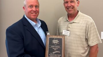 John Nadler, 2024-25 President (left) and new President David Dunk (right).