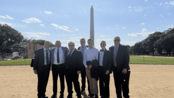From left to right: Jim Meyer (Richardson International), Glenn Glenalick (ADM Milling and Baking Solutions), Henry Siemer (Siemer Milling), Kyle Hackbarth (SEMO Milling), Patrick Doyle (King Milling Company), Robert Harper (Hopkinsville Milling Company), and Monte White (REPCO).  Photo credit: North American Millers' Association.