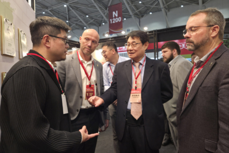 At the Top Food Industry Corporation, the chairman discussed the strong trade relations between U.S. wheat farmers and Taiwanese flour millers. Photo credit: USW.