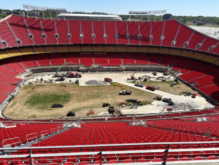 Arrowhead Stadium in Kansas City, Missouri, May 2025 during preparations for the 2026 FIFA World Cup. Photo credit: PCN02WPS/Wikimedia Commons (CC BY-SA 4.0)