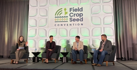 From left to right: Skylar Sowder, Verity Ulibarri, Dan Erickson and Brian Reiff. Photo credit: American Seed Trade Association Facebook page