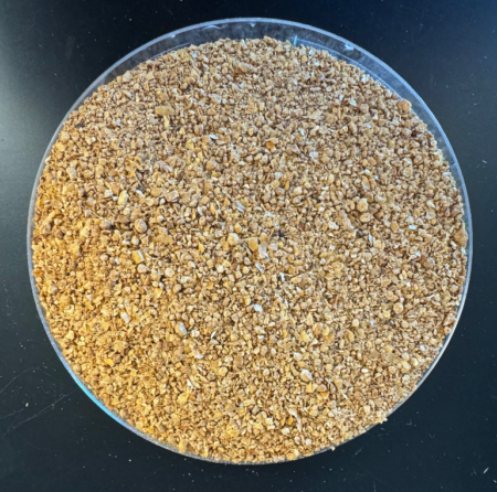 Figure 12.  De-oiled DDGS produced using the Novita approach. Photo by K. A. Rosentrater.