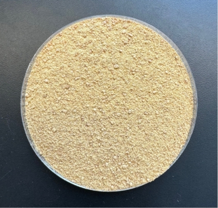 Figure 6.  Corn fermented protein product Still Pro 50 (greater than 50% crude protein) which is produced using the FluidQuip approach. Photo by K. A. Rosentrater.