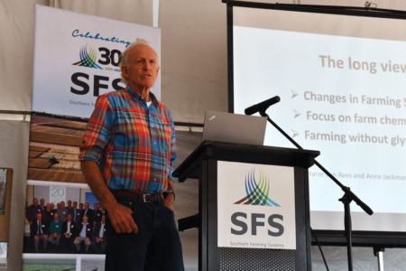 Celebrated agronomist Dr Harm van Rees spoke about the momentous changes in agriculture over the past 30 years. Image courtesy of Melissa Marino.