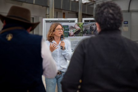 Susanne Dreisigacker presenting the outcomes of the project at a field visit in Toluca, August 2025. Image courtesy of CIMMYT.