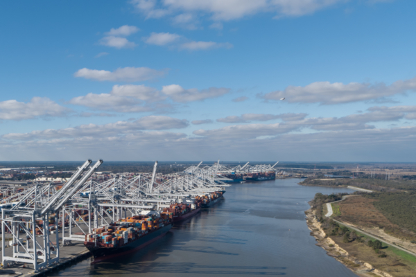 The Port of Savannah offers six direct weekly ocean carrier services to India, with a total of 10 services linking Savannah to the broader Indian subcontinent. Image courtesy of Georgia Ports.