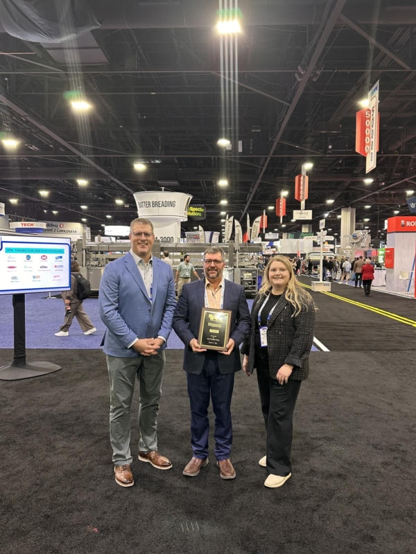 Jason Gregory, senior vice president of innovative solutions, KENT Specialty; Kale Causemaker, senior director of innovative solutions, KENT Nutrition; and Rachel Cole, poultry and swine specialist, KENT Nutrition. Image courtesy of KENT Nutrition.