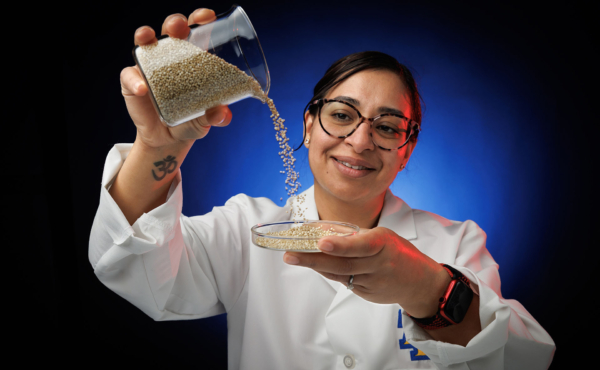 Harmandeep Sharma, Ph.D., a research assistant professor in crop science and digital agriculture at the North Carolina Agricultural and Technical State University College of Agriculture and Environmental Sciences, will collaborate with Lincoln University to test the ways technologies could improve quinoa's yield and quality. Photo credit: North Carolina Agricultural and Technical State University.