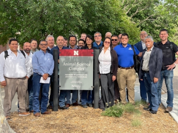 The U.S. Grains & BioProducts Council (USGBC) recently led a team of Mexican feed nutritionists to Nebraska to enhance their understanding of U.S. corn co-products' benefits in feed diets. Photo credit: USGBC.